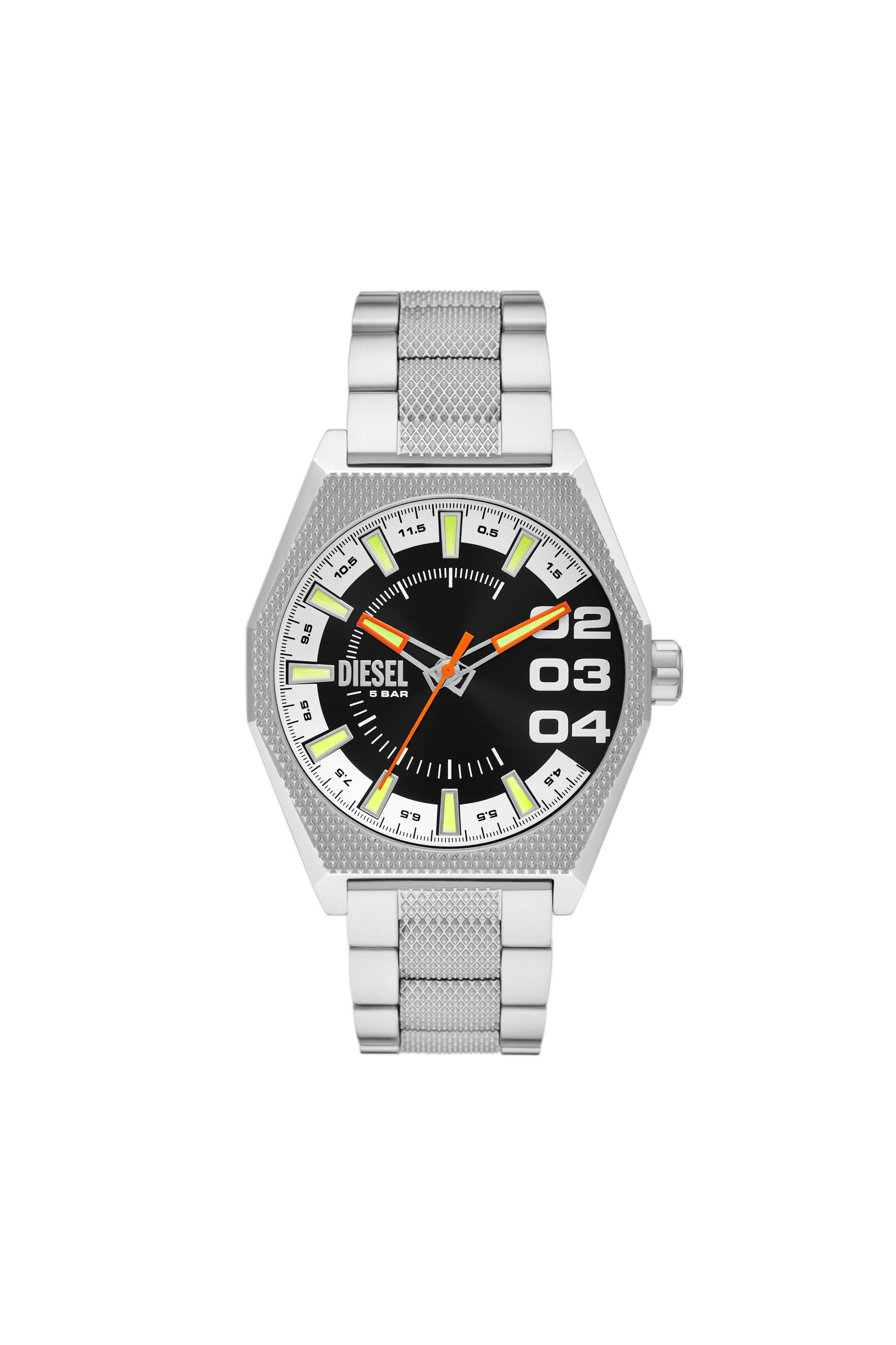 Diesel - DZ2172, Orologio Scraper con cinturino in acciaio inossidabile Uomo in Argento - 1