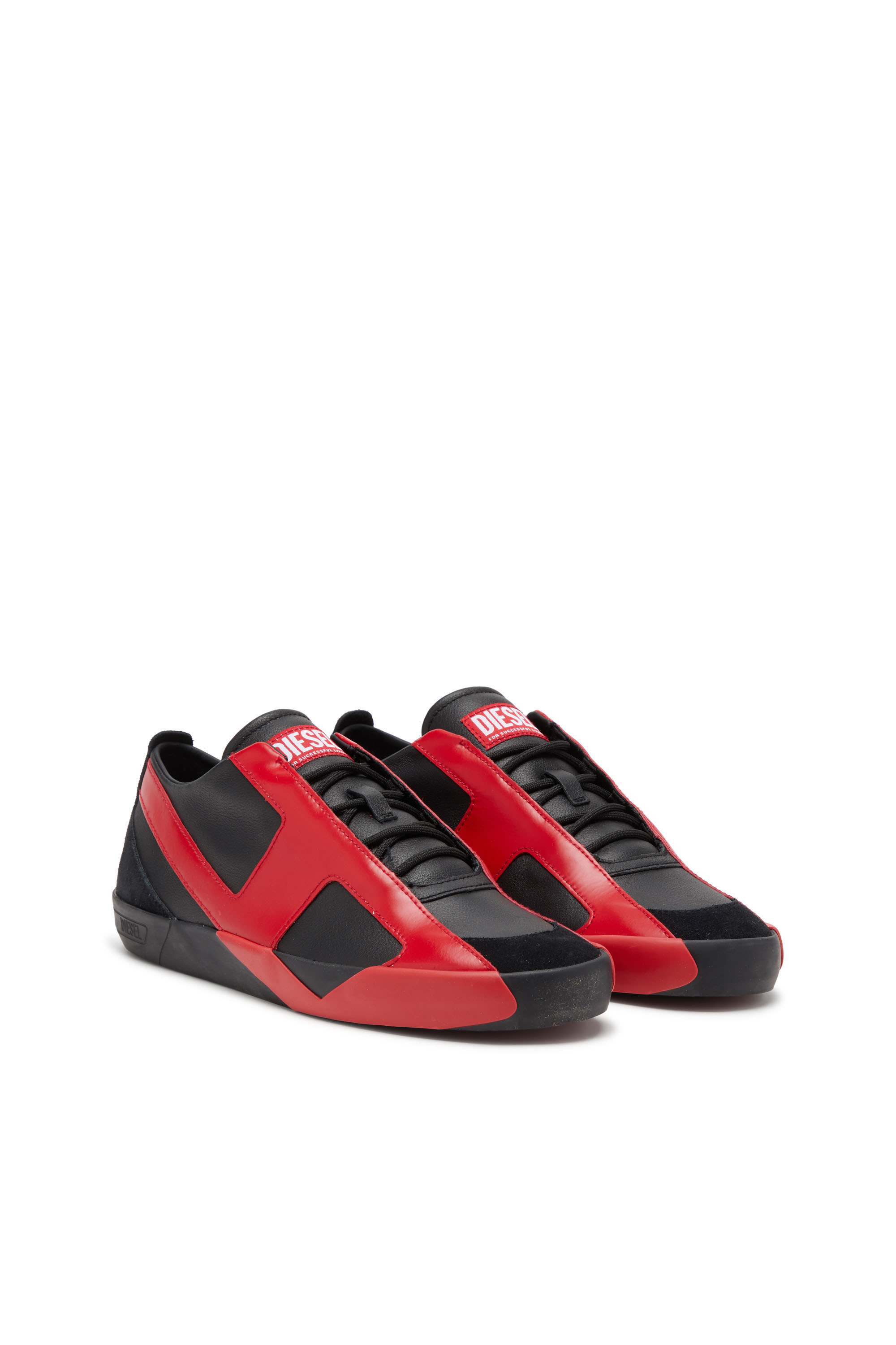 Diesel - S-SLANTE-D LOW, S-Slante-D-Sneakers in pelle e suede con logo D Uomo in Multicolor - 2