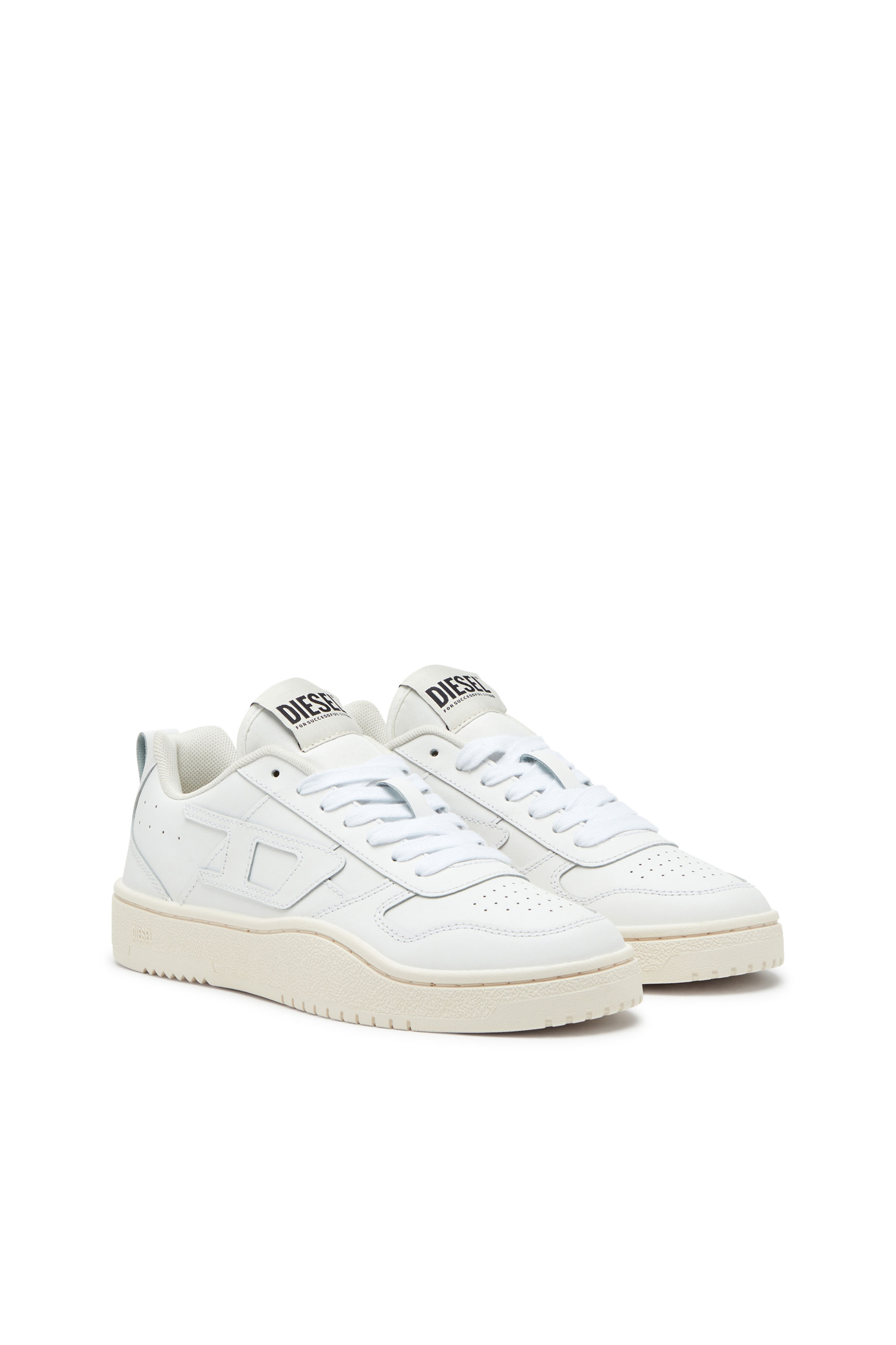 Diesel - S-UKIYO V2 LOW, S-Ukiyo Low-Sneaker low-top in pelle e nylon Uomo in Bianco - 2
