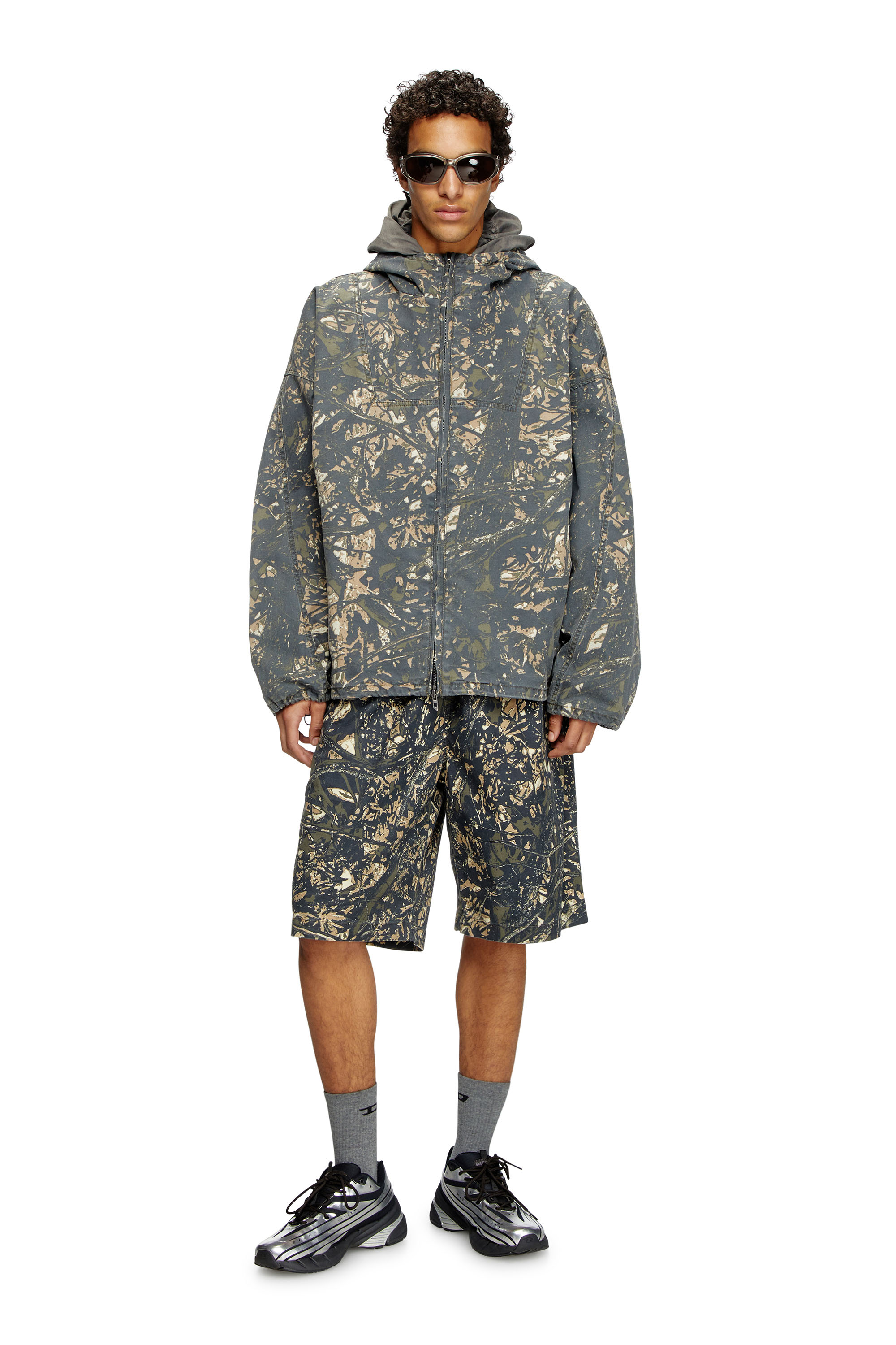 Diesel - J-LINT, Giacca con cappuccio stampa camouflage Uomo in Multicolor - 2