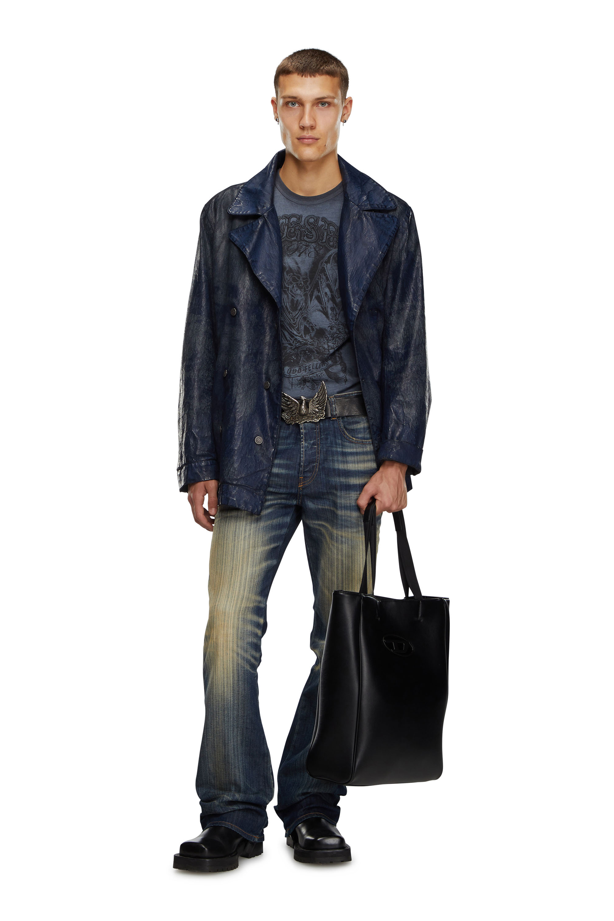 Diesel - HOLI-D SHOPPER NS, Holi-D-Sac tote en tissu technique contrecollé Mixte in Noir - 2