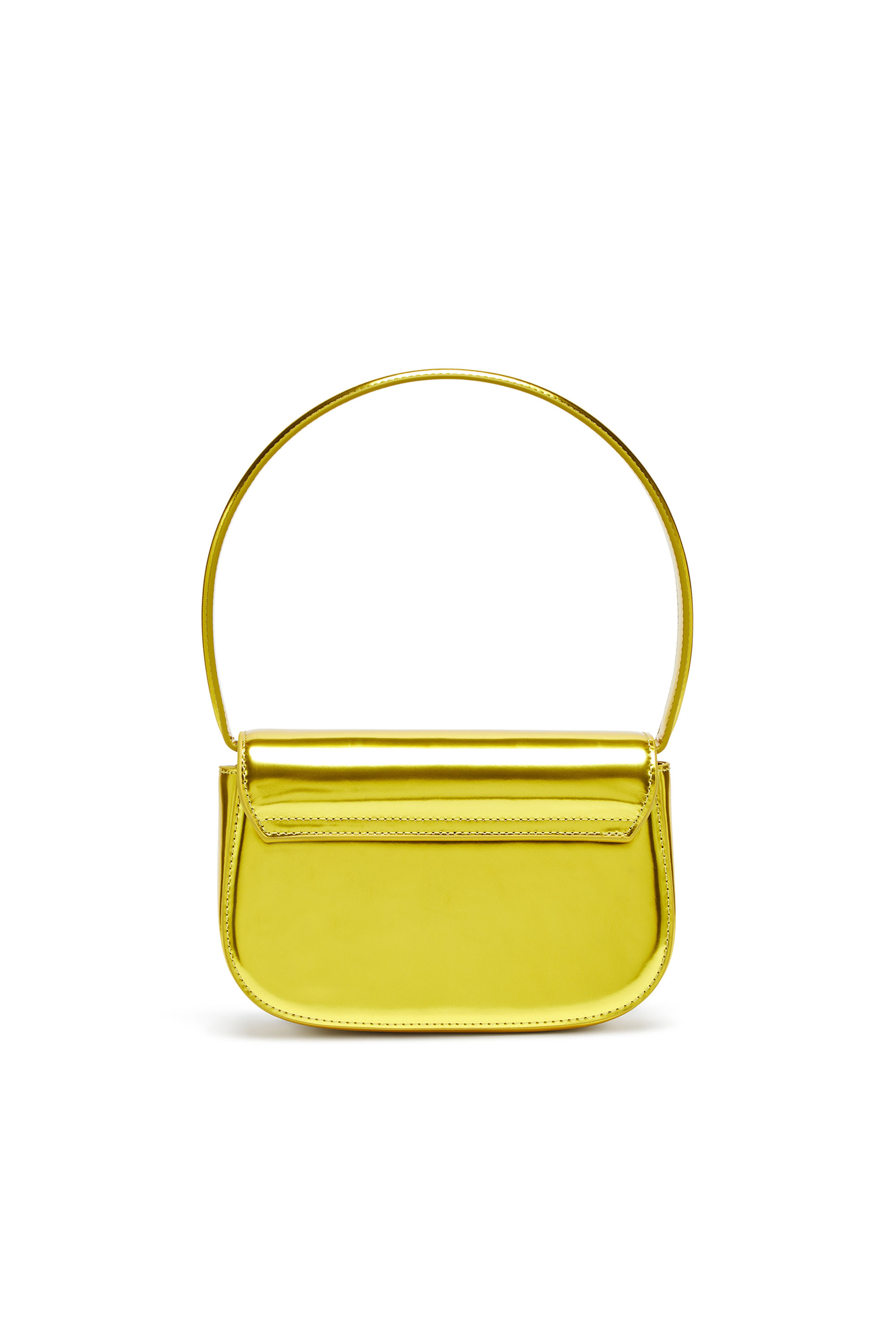 Diesel - 1DR, 1DR-Sac iconique à bandoulière en cuir effet miroir Femme in Jaune - 3