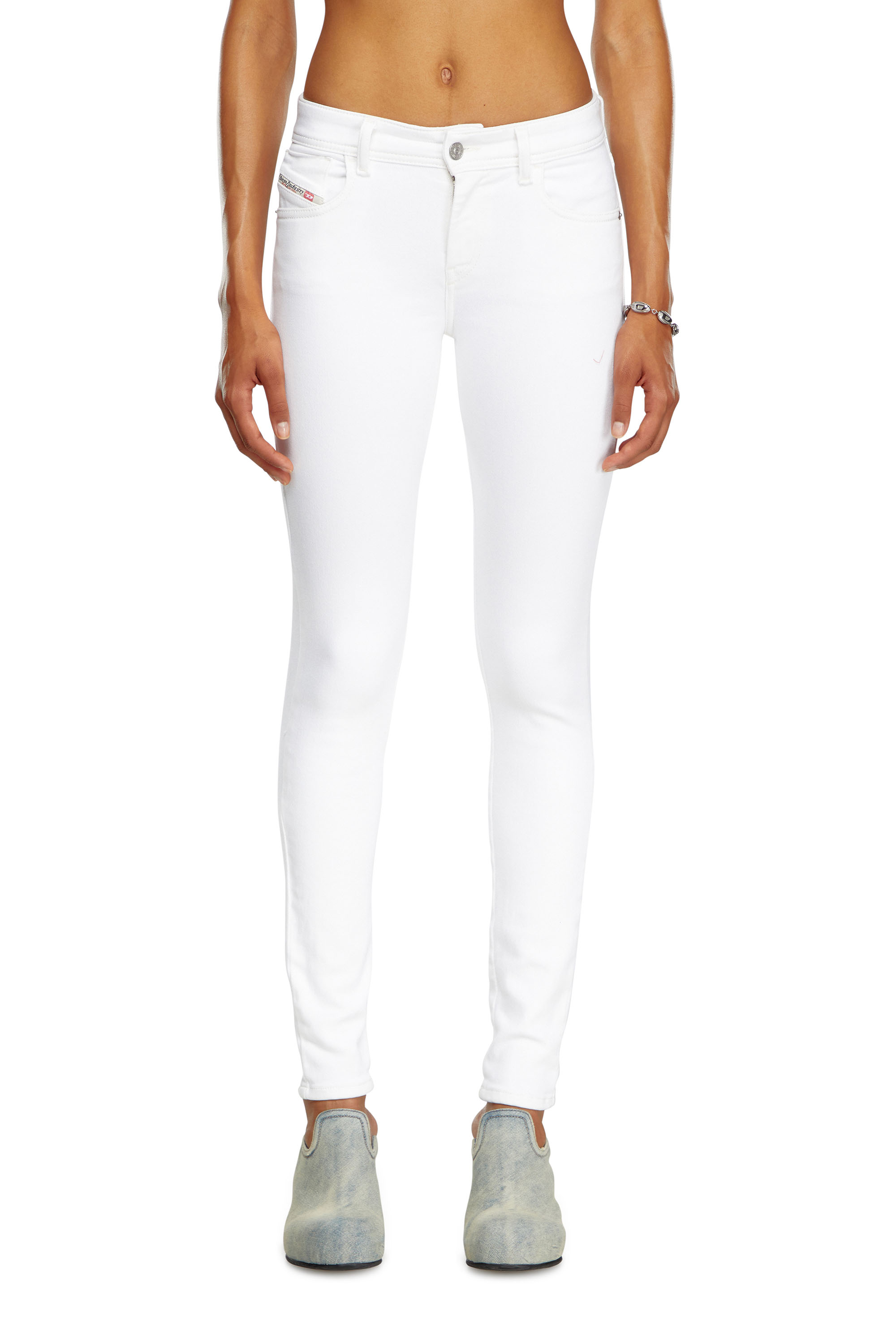 Diesel - Skinny Jeans 2017 Slandy 09F90 Donna, Bianco - Image 2