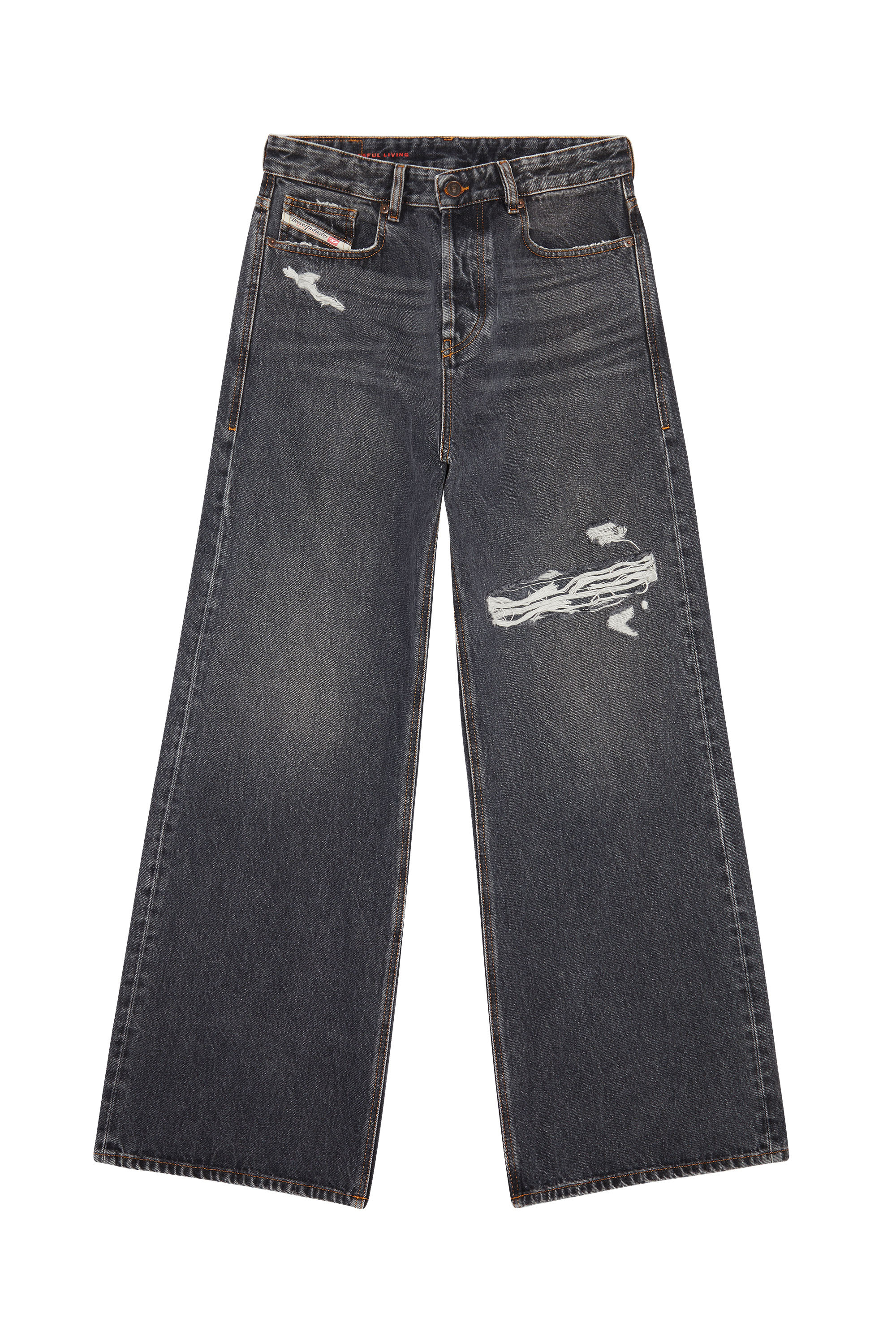 Diesel - Relaxed Jeans 1996 D-Sire 007F6 Donna, Nero/Grigio scuro - Image 3