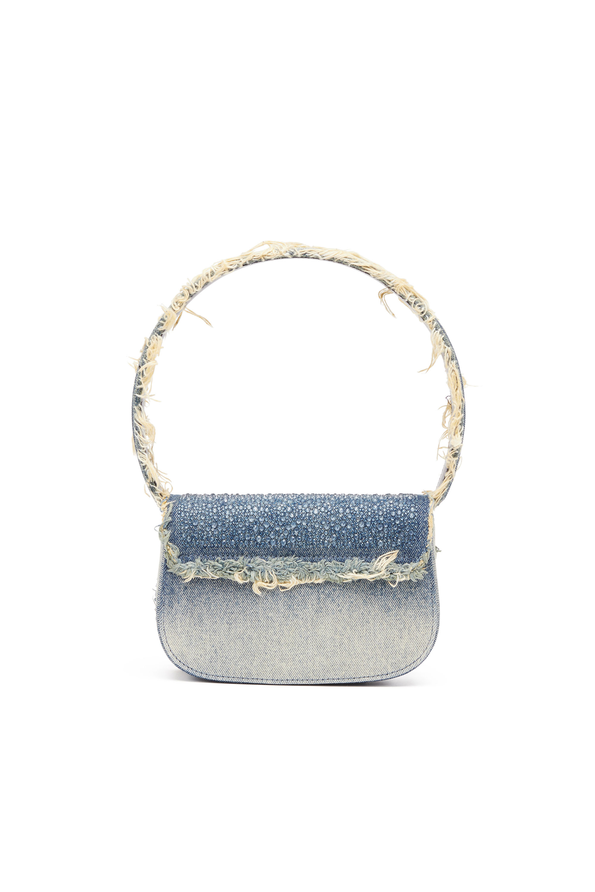 Diesel - 1DR, 1DR-Sac épaule iconique en denim et cristaux Femme in Bleu - 3