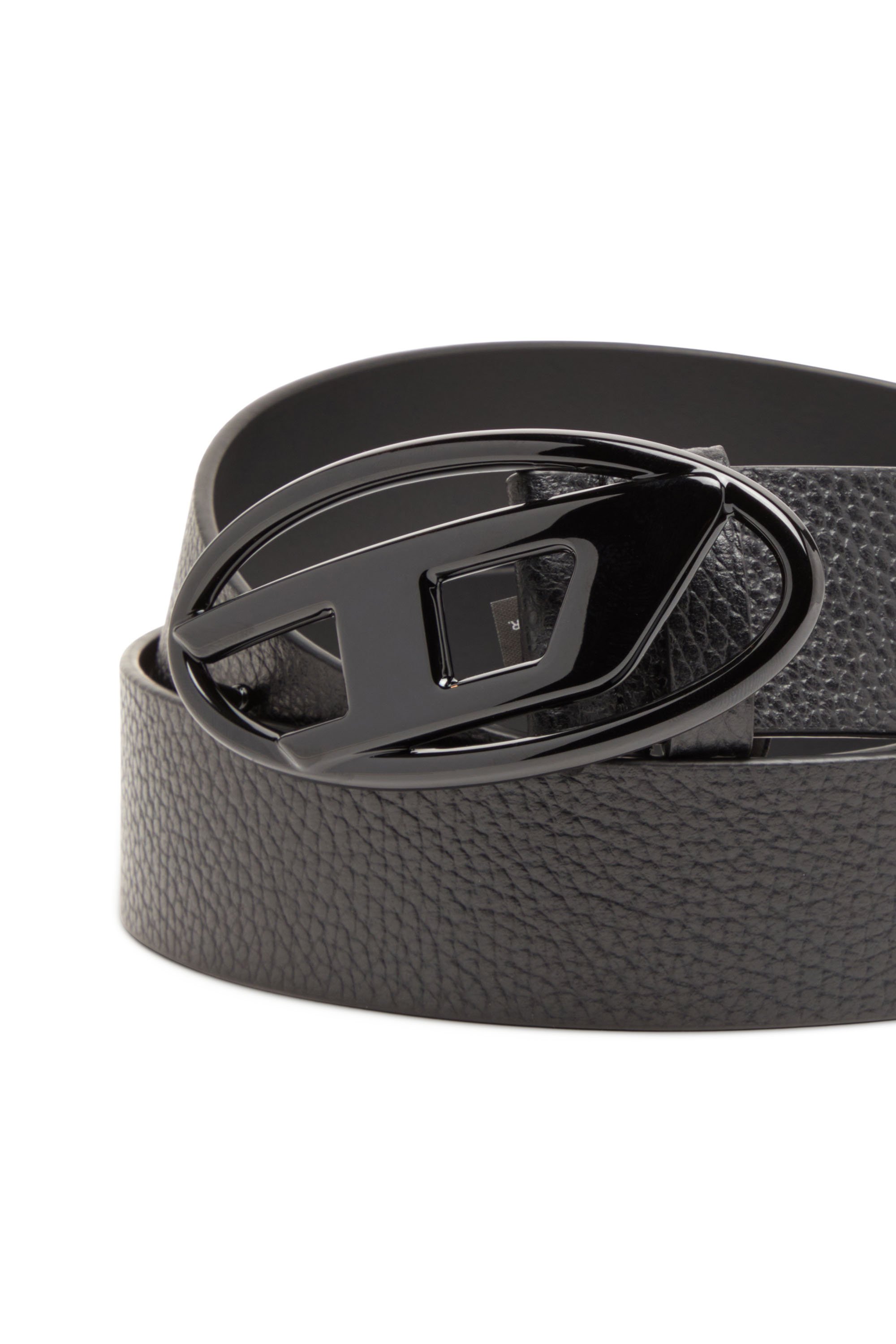 Diesel - B-1DR, Ceinture en cuir avec boucle mate Mixte in Noir - 3