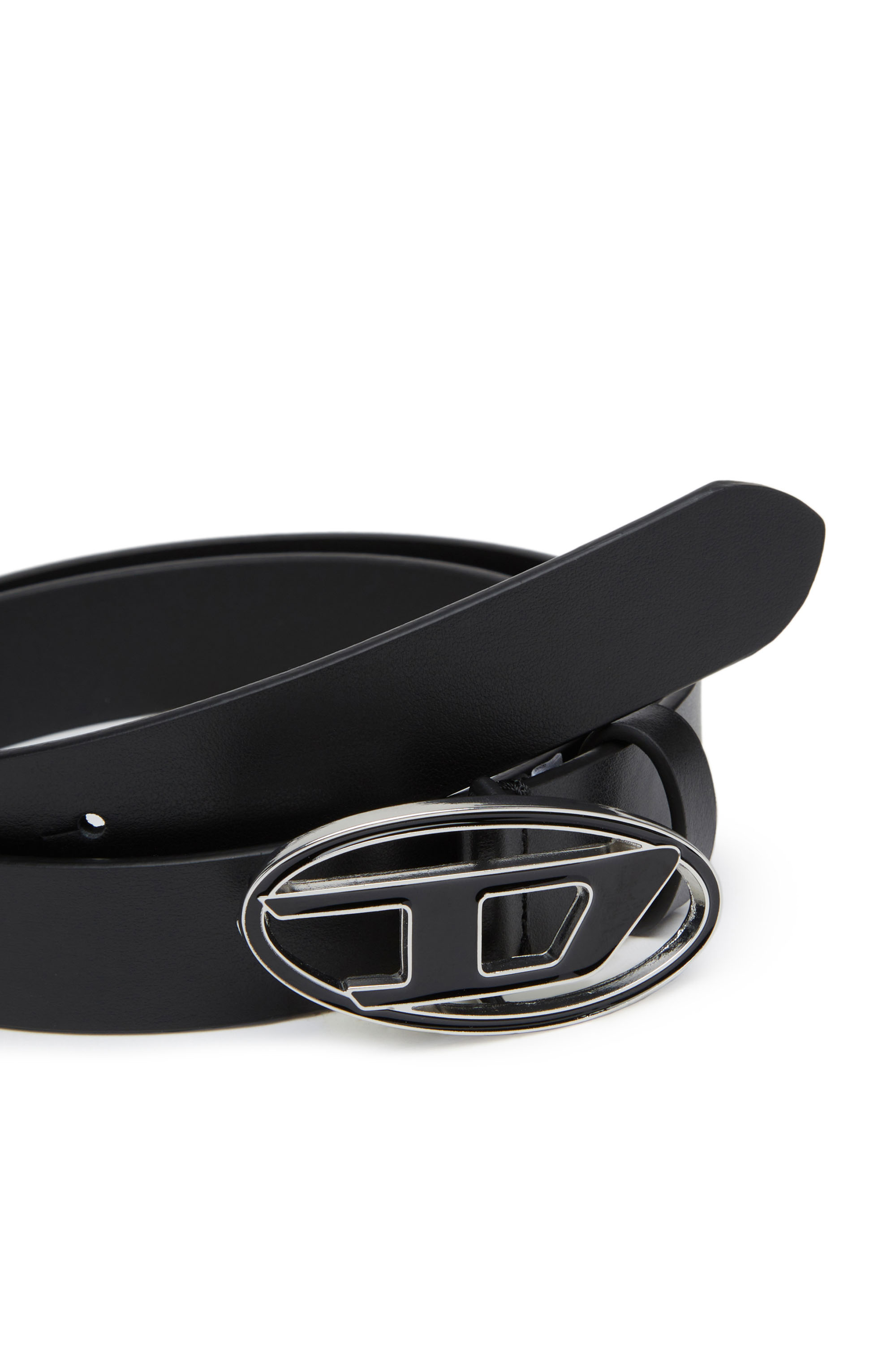Diesel - B-1DR 25, Ceinture en cuir avec boucle émaillée Femme in Noir - 3
